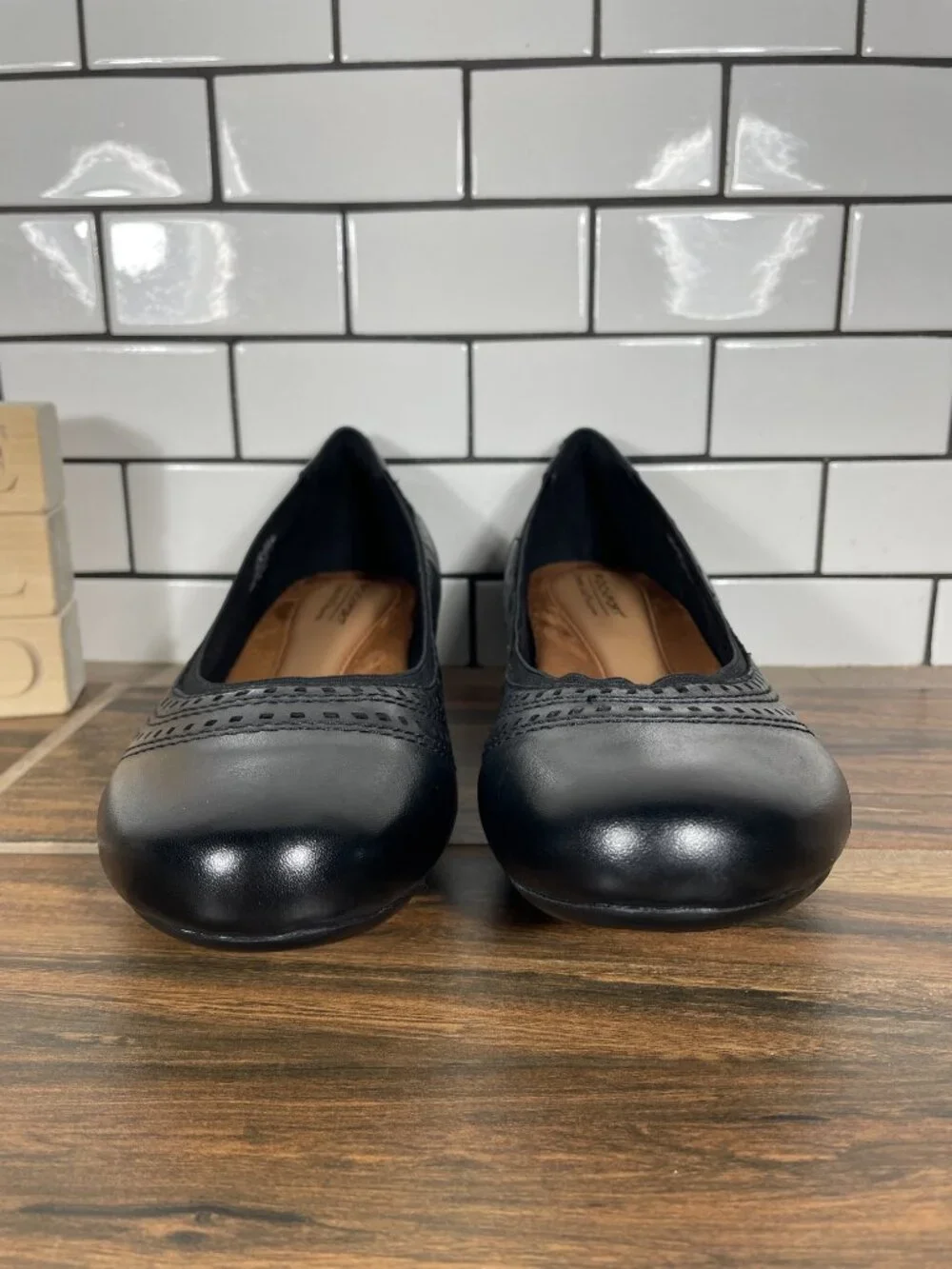 Rockport Cobb Hill Judson Perf Shoes Womens 8.5 Wide Black Leather Pumps Heels